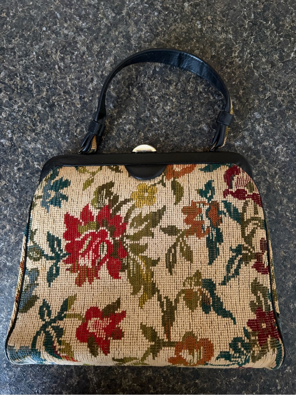 Vintage 60’s Kadin tapestry needlepoint handbag.